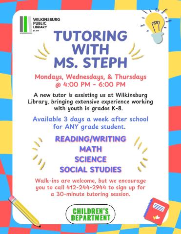 Tutoring with Ms. Steph