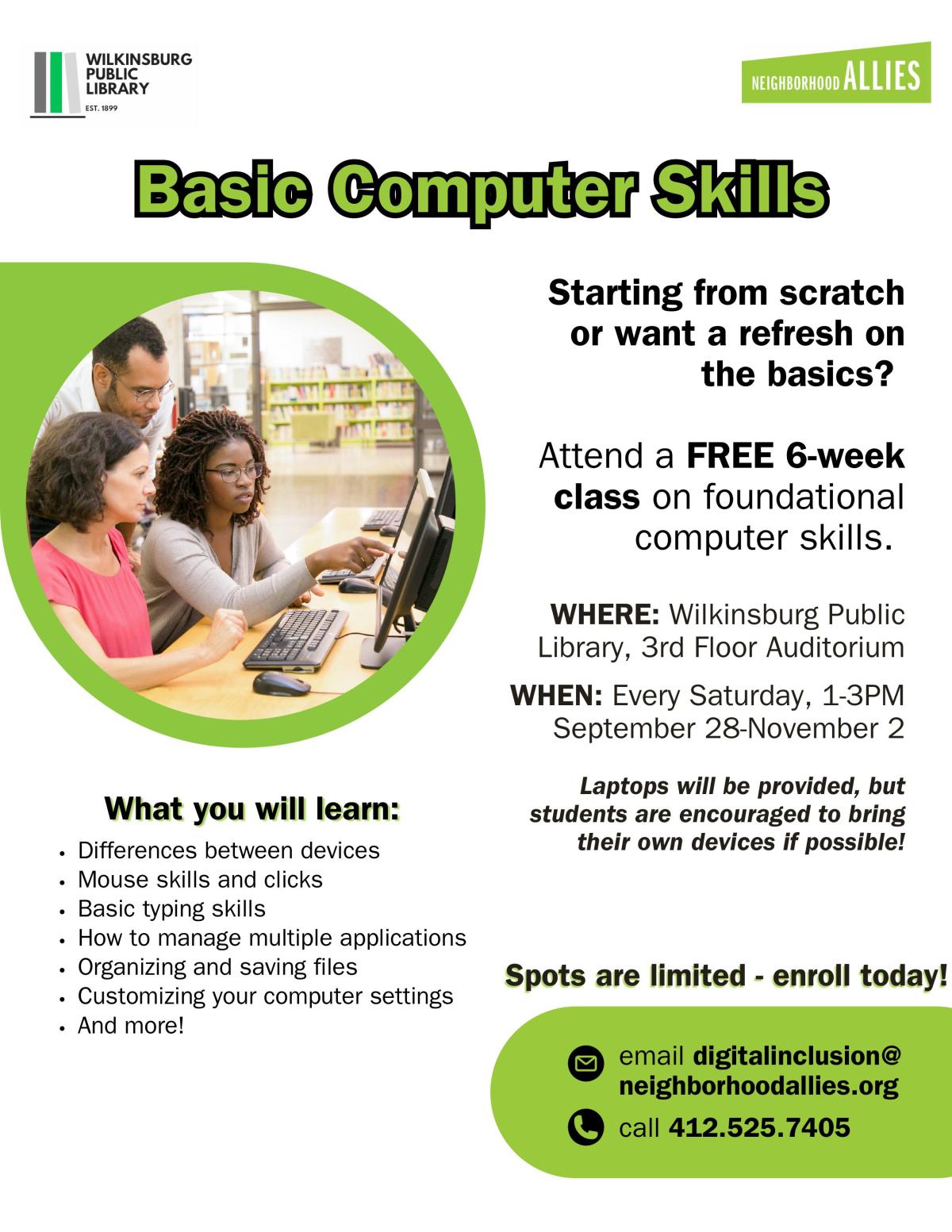 Basic Computer Skills flyer