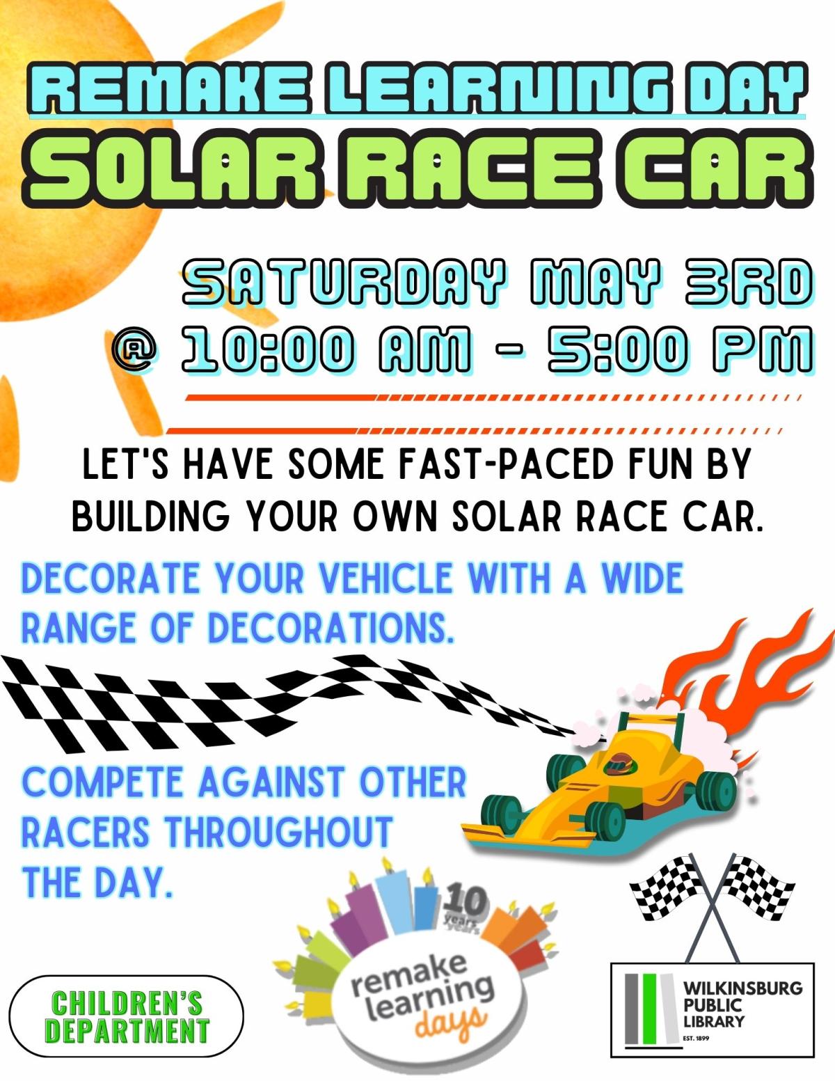 REMAKE LEARNING DAY: SOLAR RACE CAR