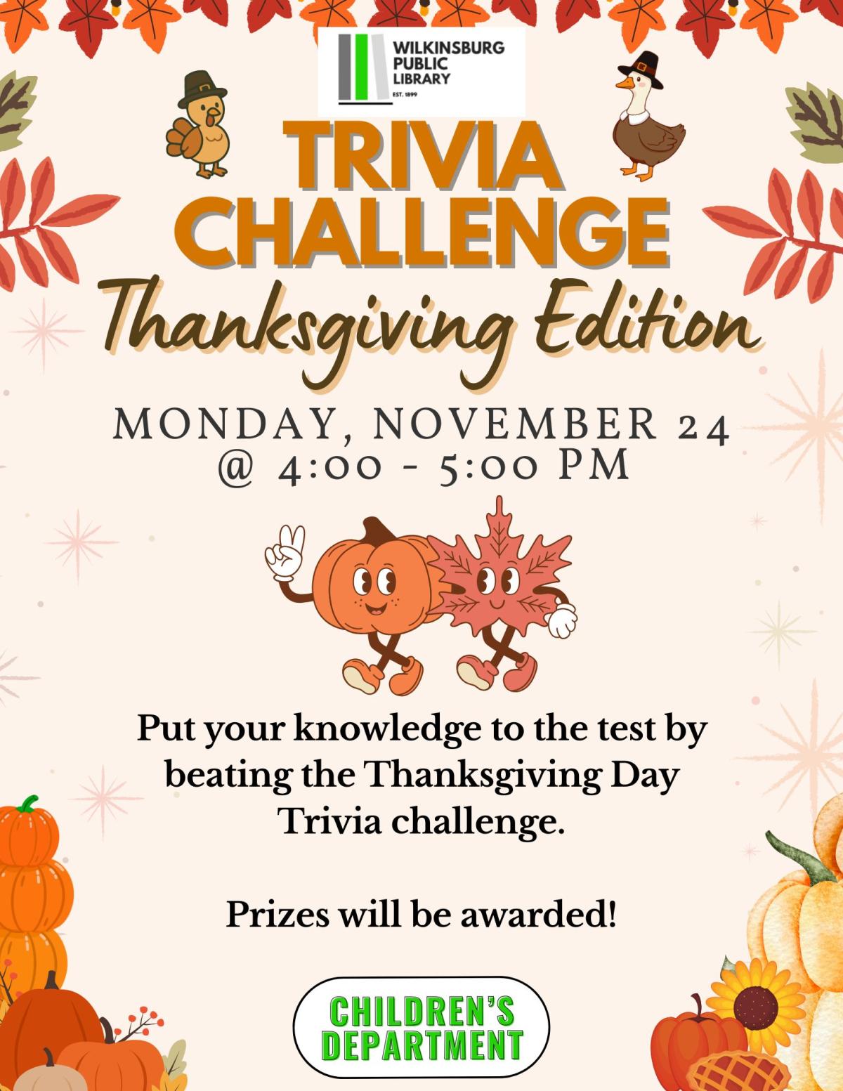 TRIVIA CHALLENGE: THANKSGIVING